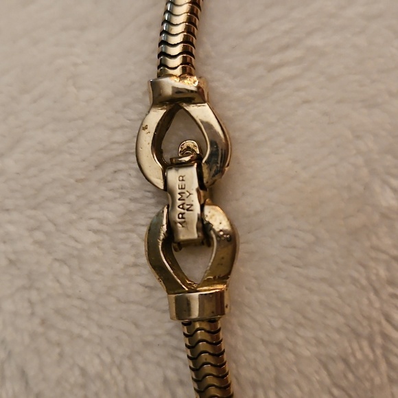 Vtg KRAMER NY 1960s Purple Crystal Floral Bridal Choker Necklace - Picture 7 of 8